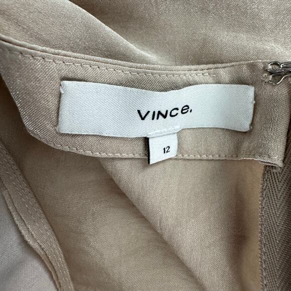 Vince Women's Drape Neck Tassel Blouse Champagne Size 12 - Picture 5 of 8